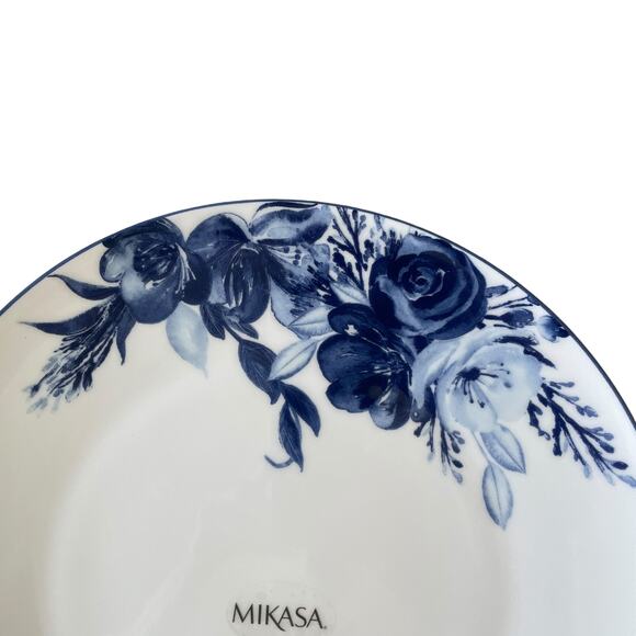 Mikasa DARCY Blue & White Floral Bone China 11in Dinner Plates Set of Four New - Picture 8 of 10